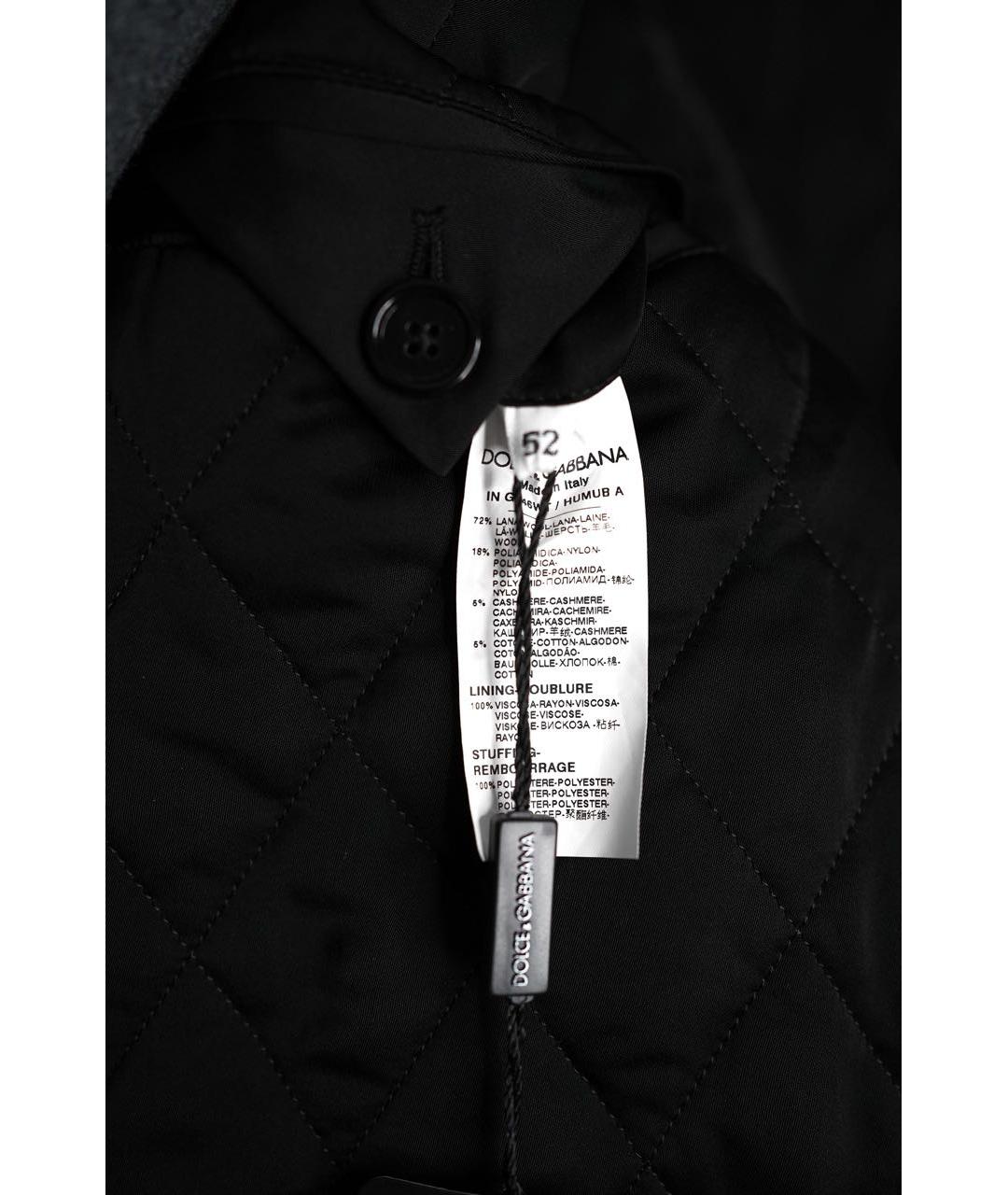 DOLCE&GABBANA Антрацитовое шерстяное пальто, фото 8