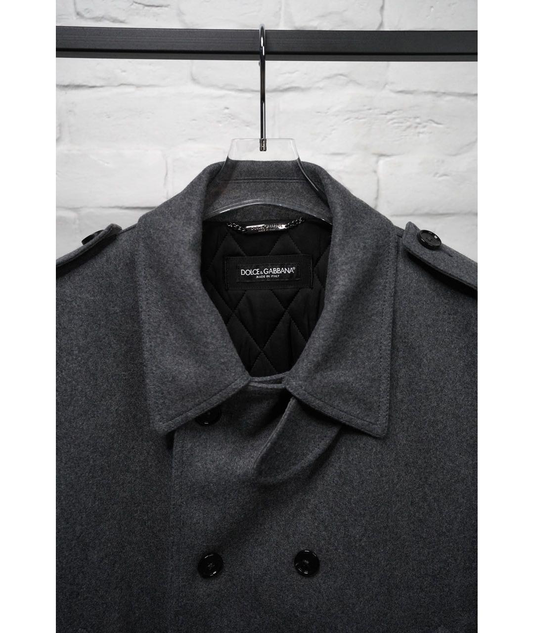 DOLCE&GABBANA Антрацитовое шерстяное пальто, фото 6