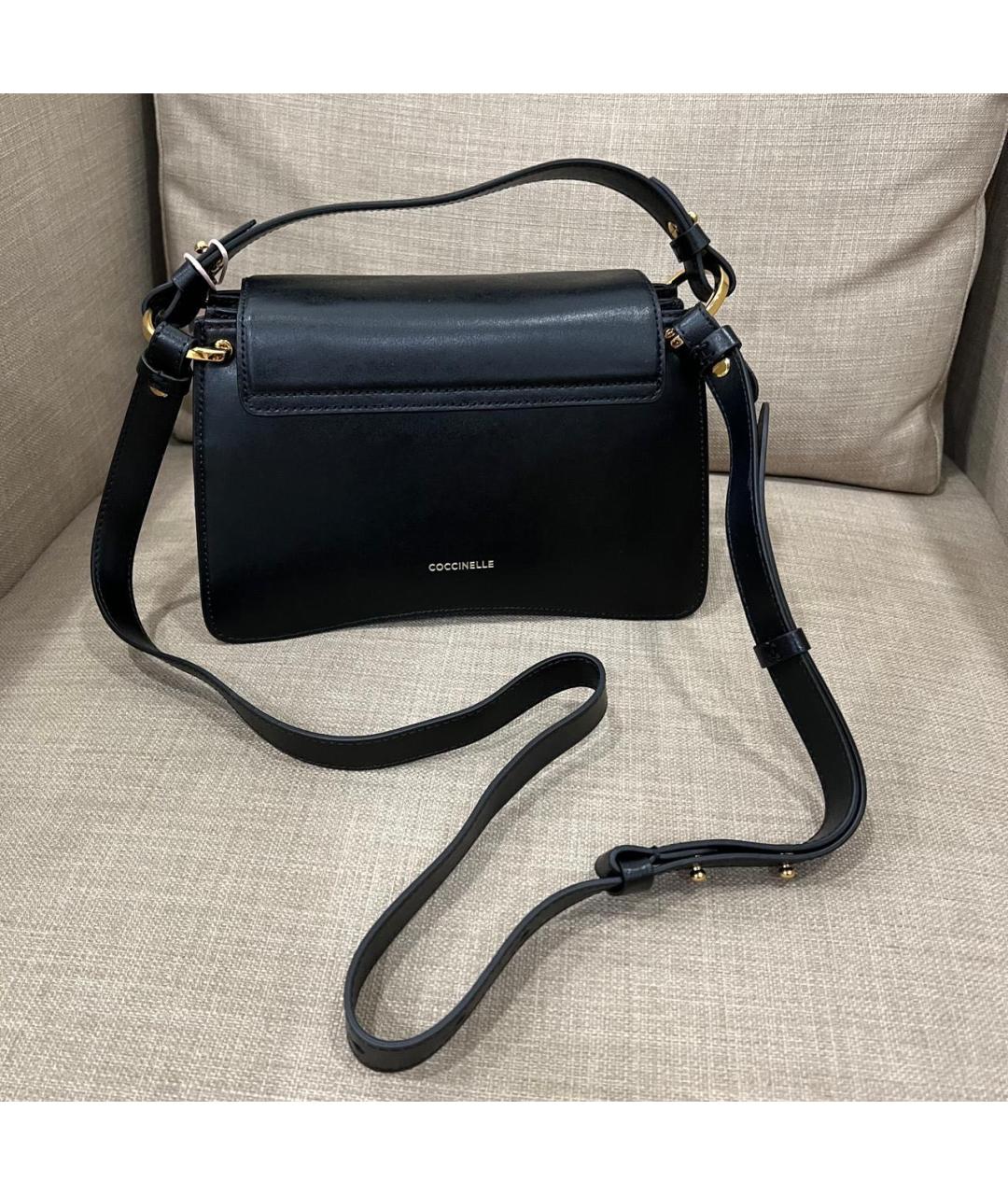 COCCINELLE Черная кожаная сумка с короткими ручками, фото 2