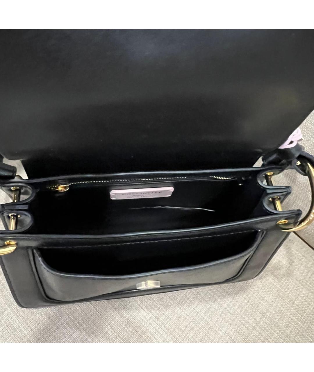 COCCINELLE Черная кожаная сумка с короткими ручками, фото 3