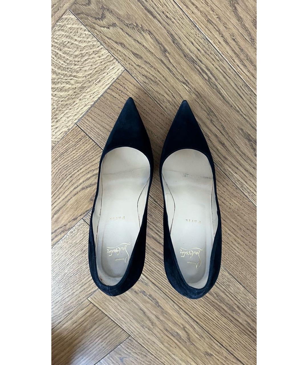 CHRISTIAN LOUBOUTIN Черные замшевые туфли, фото 3