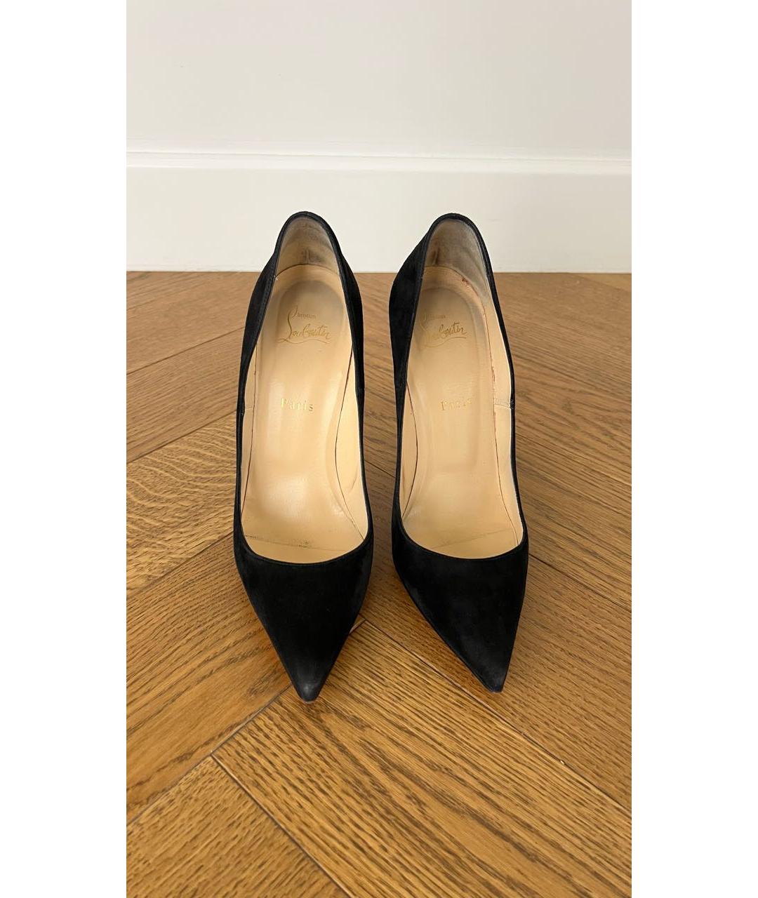 CHRISTIAN LOUBOUTIN Черные замшевые туфли, фото 2