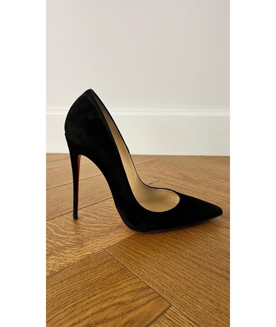 CHRISTIAN LOUBOUTIN Черные замшевые туфли, фото 8