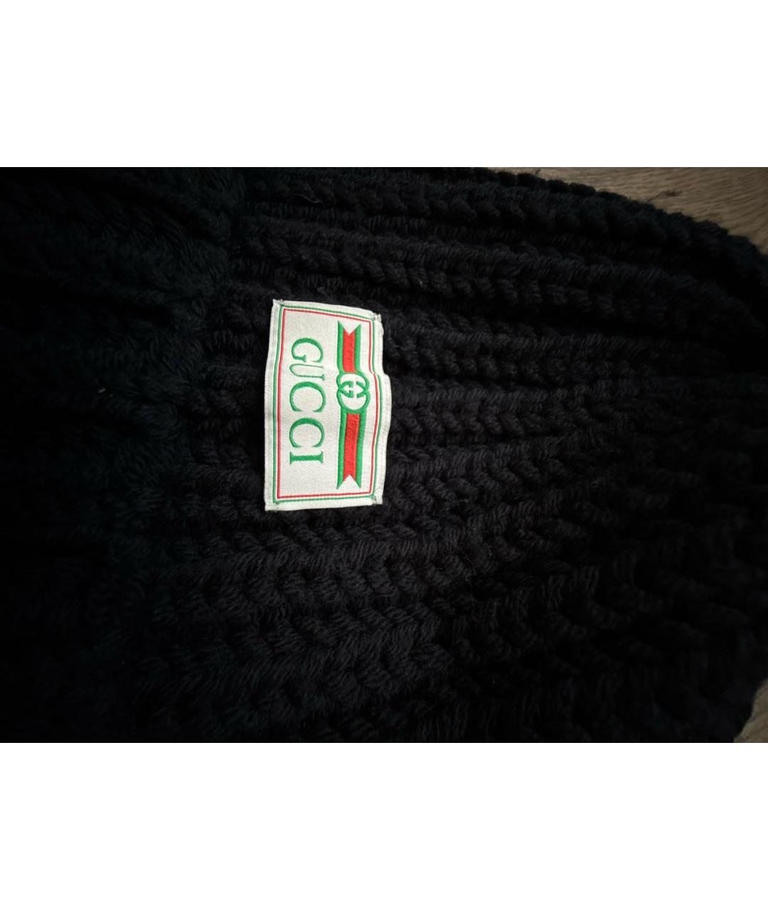 GUCCI Черная шерстяная шапка, фото 3