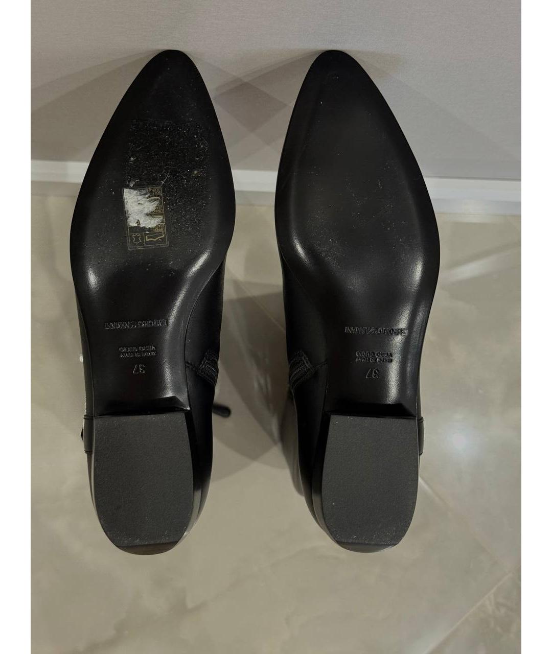 EMPORIO ARMANI Черные кожаные сапоги, фото 5