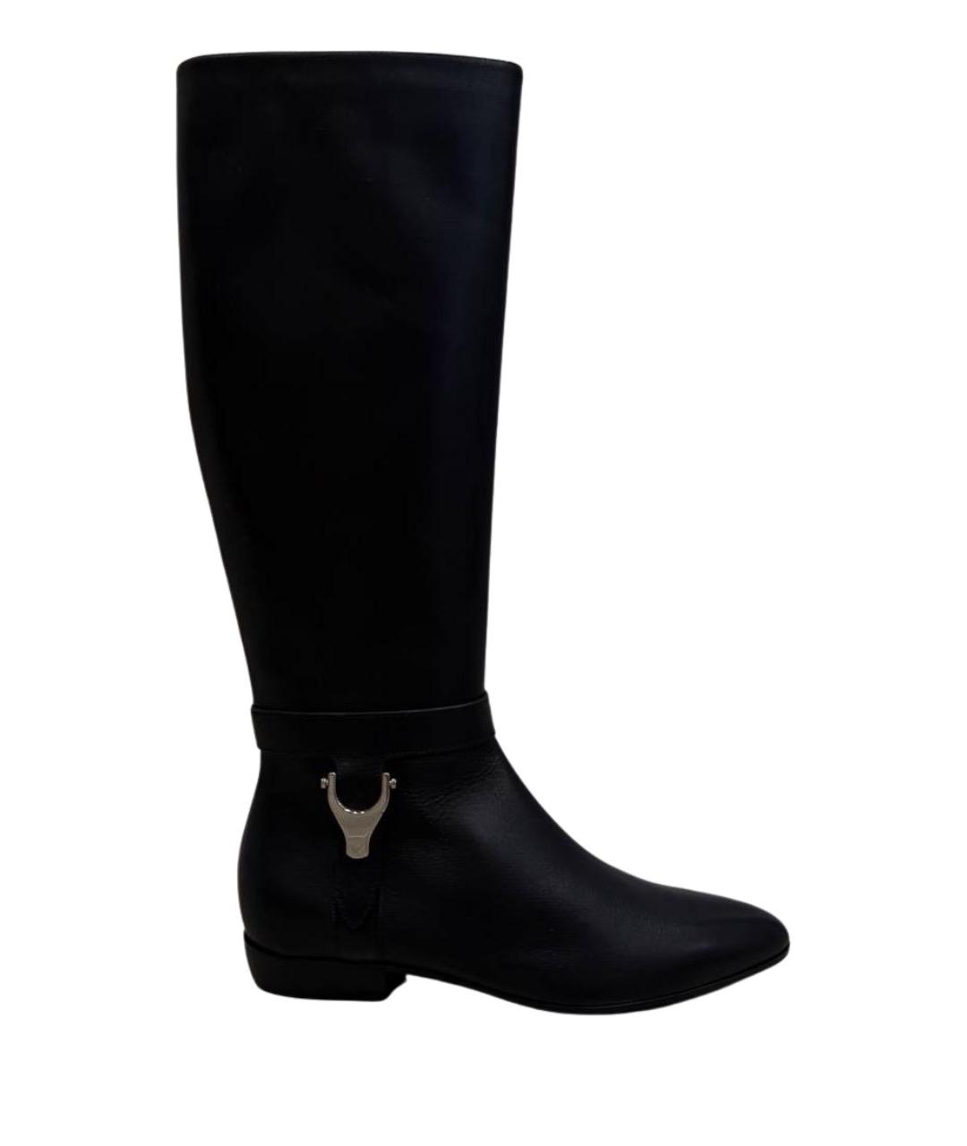 EMPORIO ARMANI Черные кожаные сапоги, фото 1