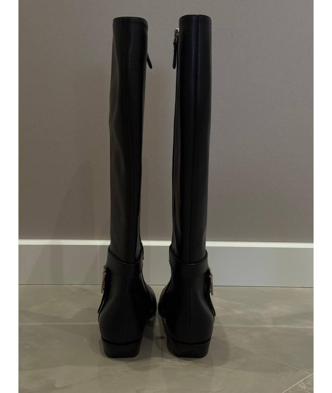 EMPORIO ARMANI Черные кожаные сапоги, фото 4