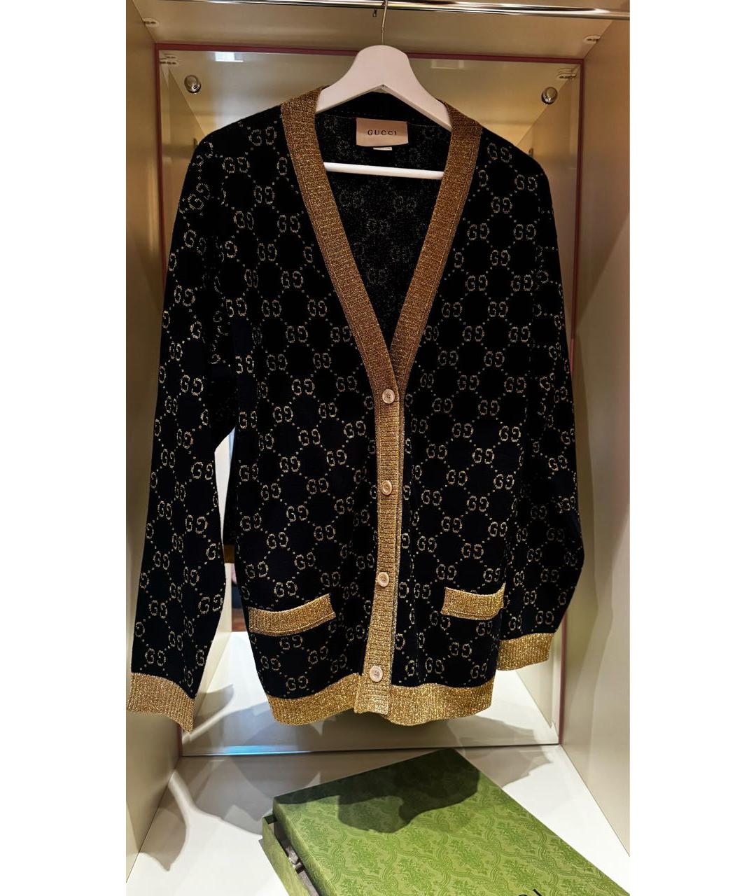 GUCCI Темно-синий шерстяной кардиган, фото 5