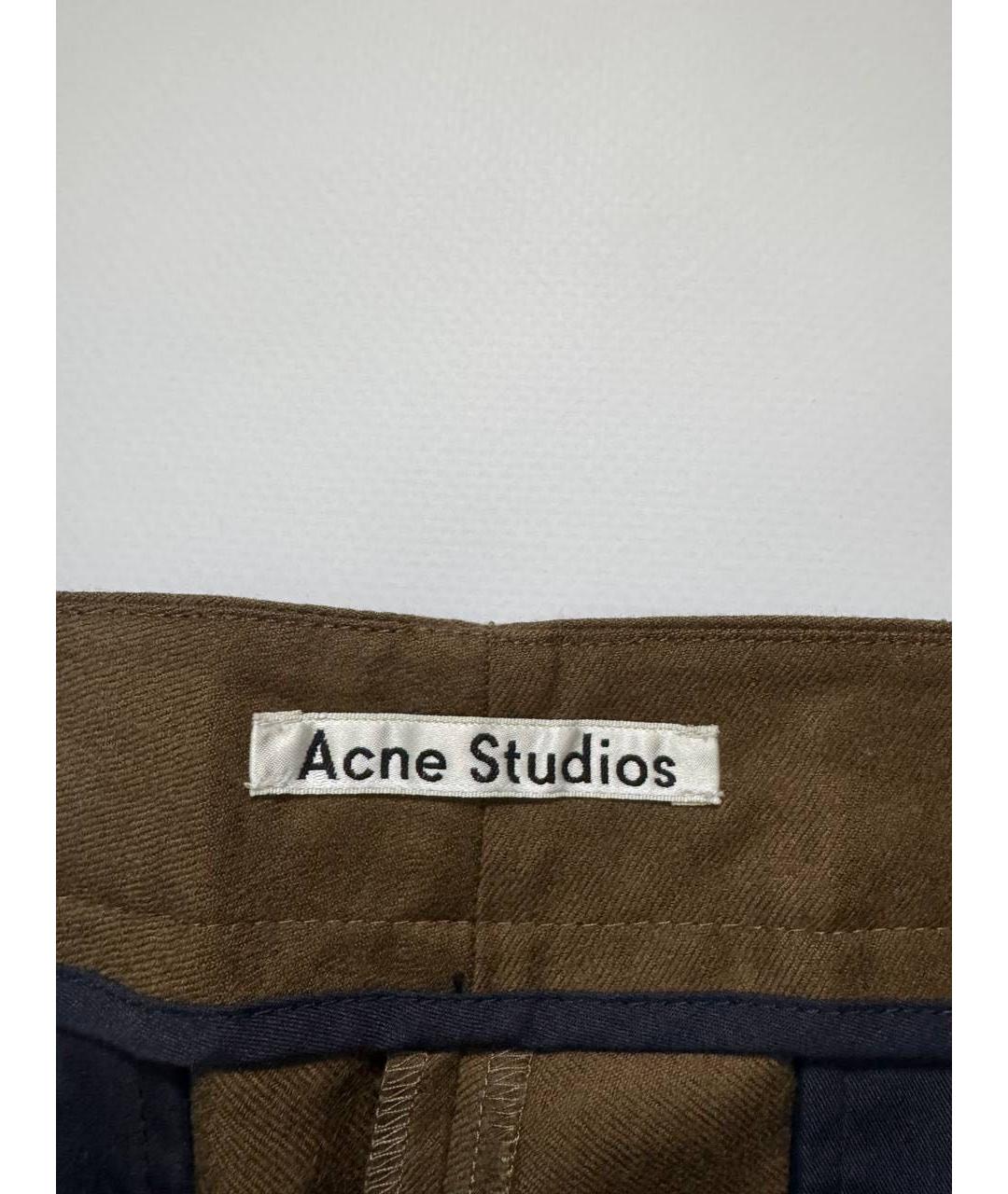 ACNE STUDIOS Коричневые шерстяные классические брюки, фото 5