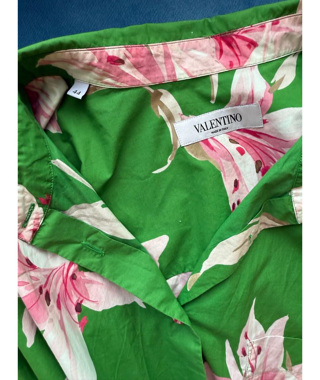 VALENTINO Зеленая хлопковая рубашка, фото 4