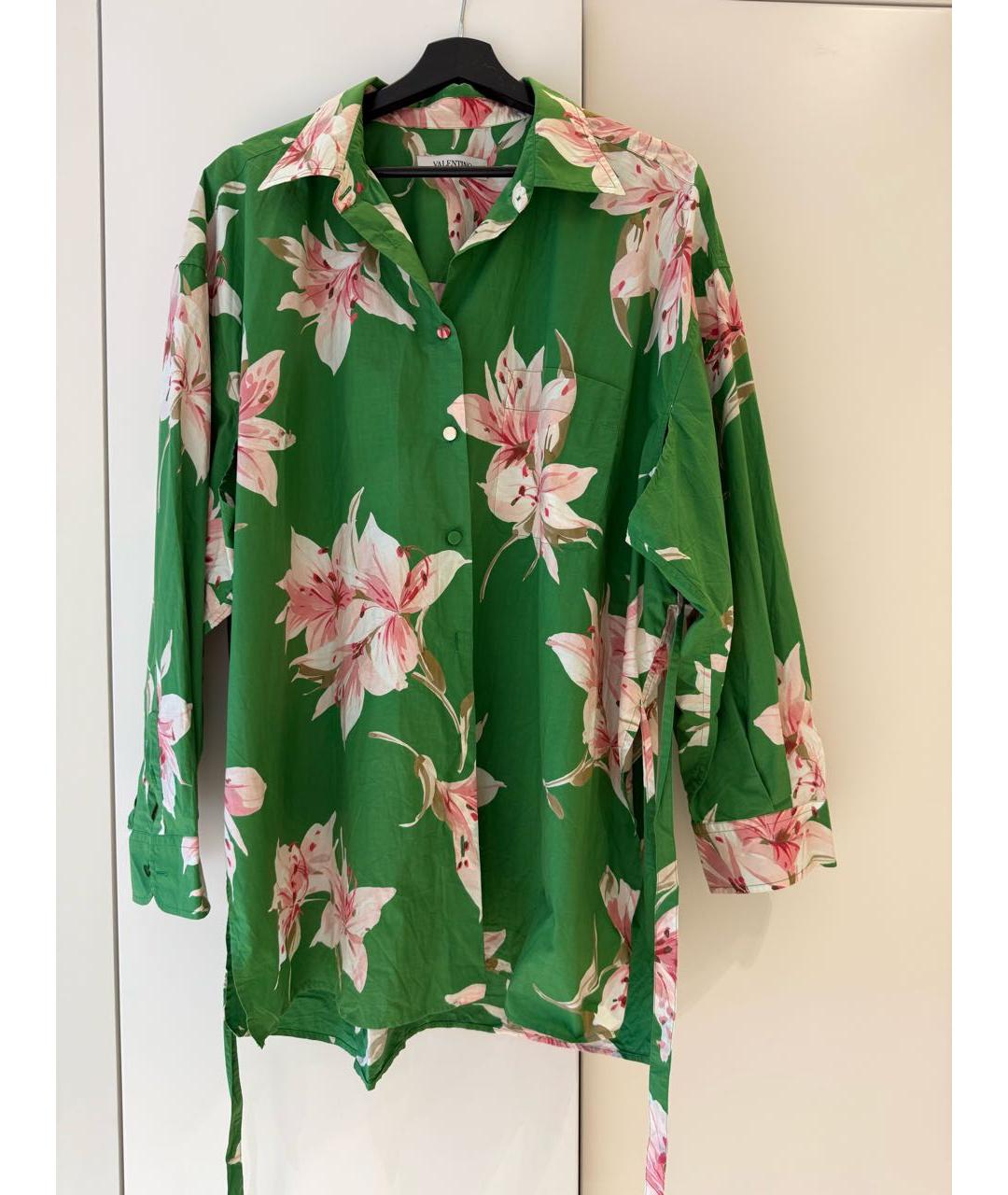 VALENTINO Зеленая хлопковая рубашка, фото 2