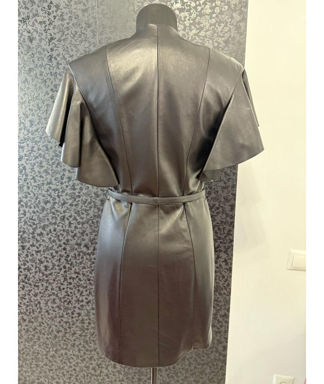 DROME Черный кожаный тренч/плащ, фото 2