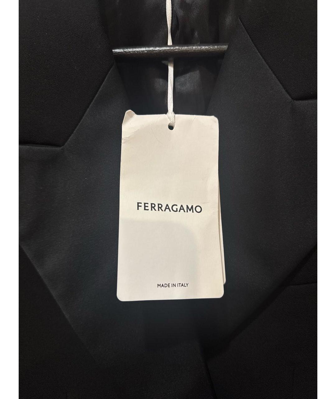 FERRAGAMO Черный шерстяной пиджак, фото 8