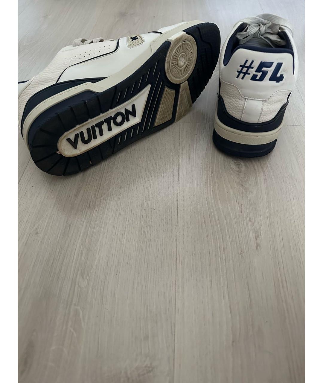 LOUIS VUITTON Белые кожаные высокие кроссовки / кеды, фото 4