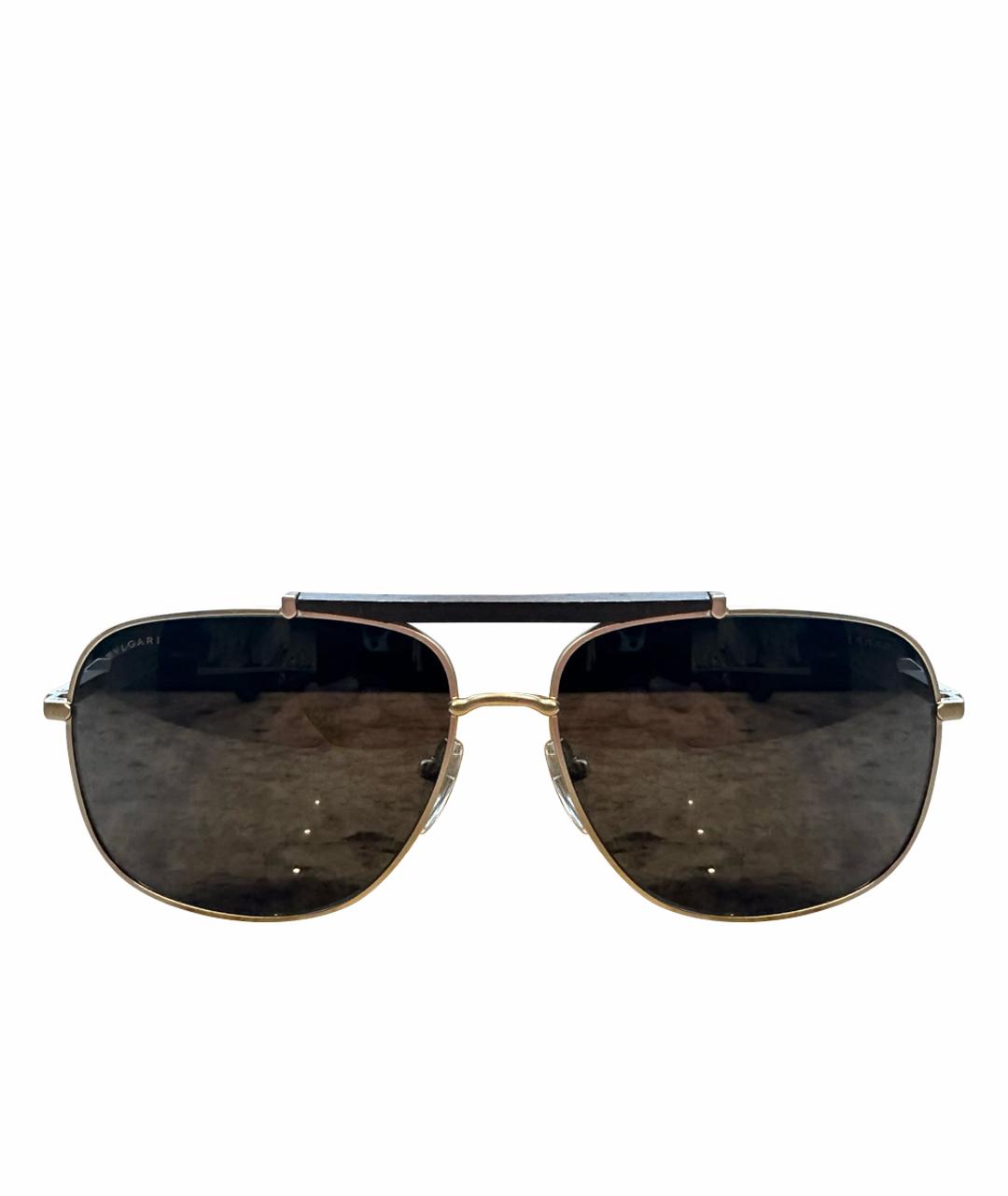 BVLGARI Золотые металлические солнцезащитные очки, фото 1