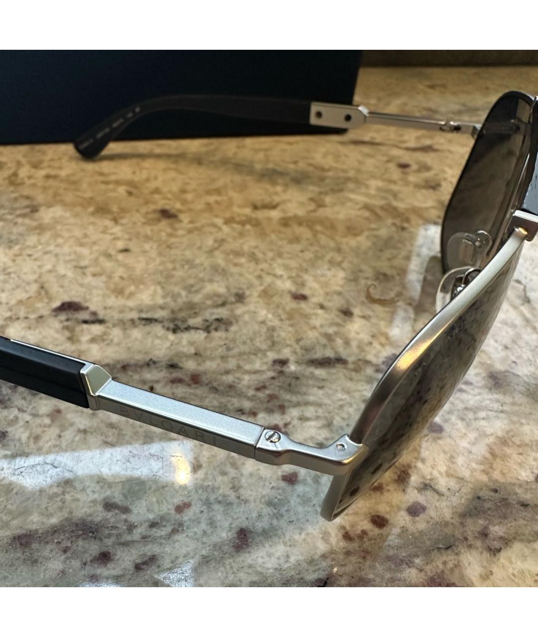 BVLGARI Золотые металлические солнцезащитные очки, фото 3