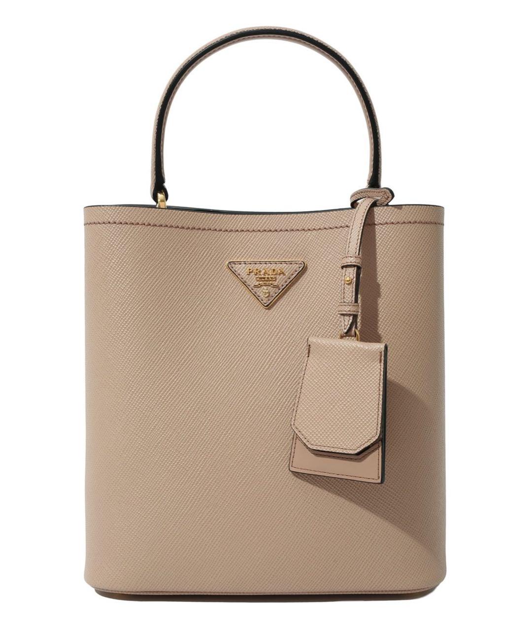 PRADA Бежевая кожаная сумка тоут, фото 1