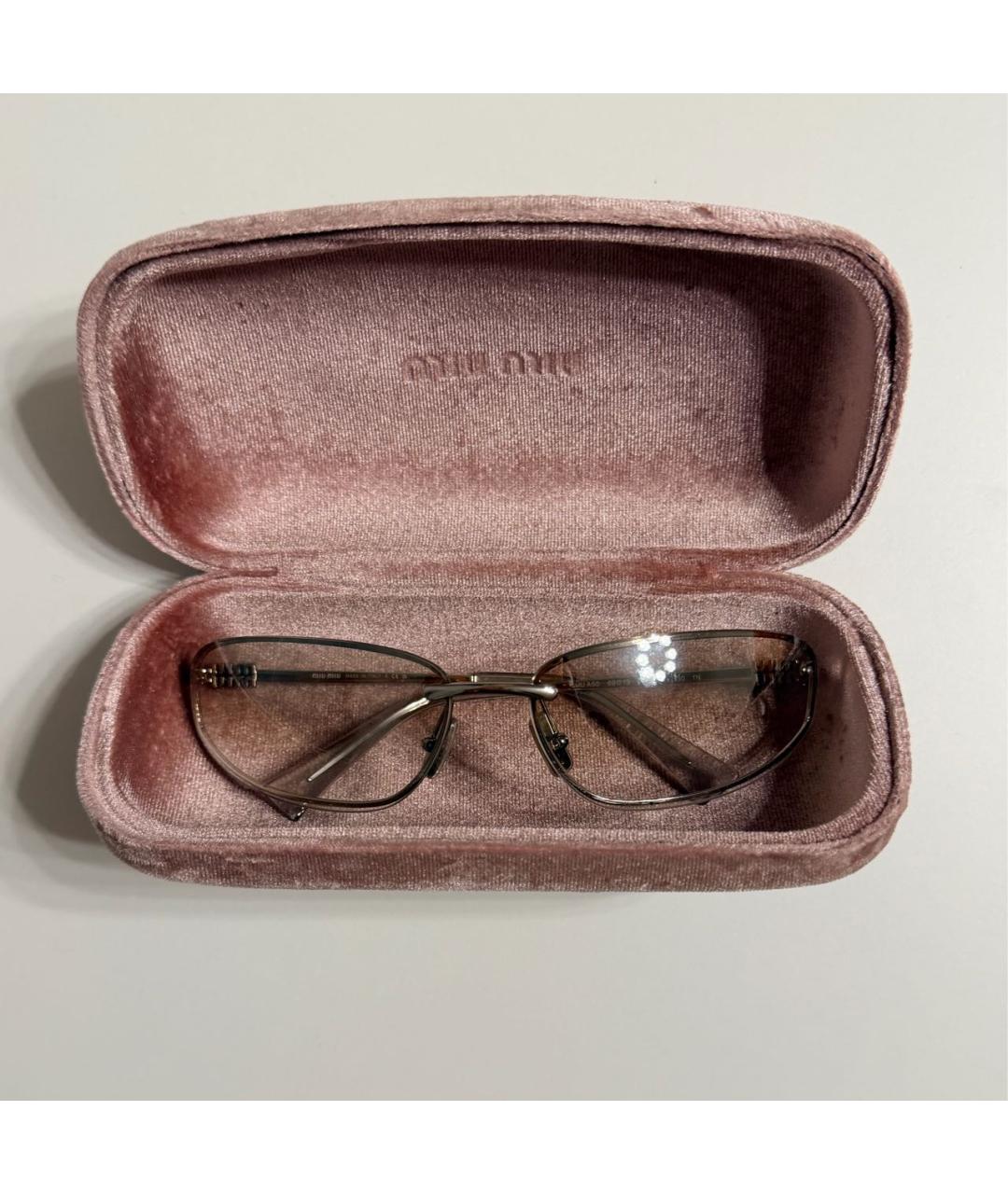 MIU MIU Серебряные металлические солнцезащитные очки, фото 4