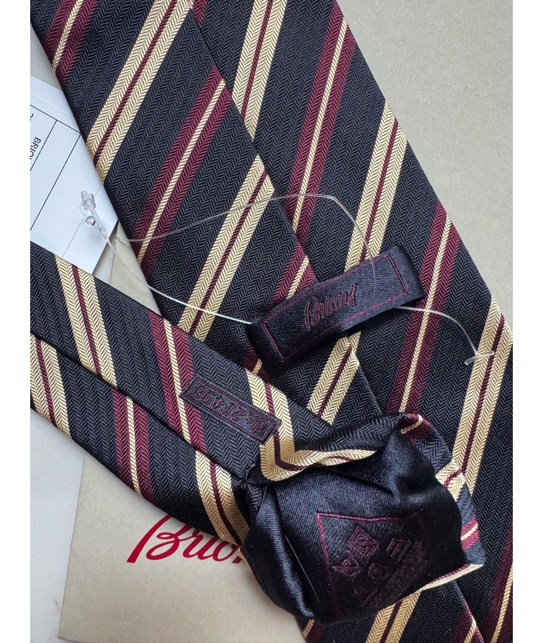 BRIONI Темно-синий шелковый галстук, фото 6