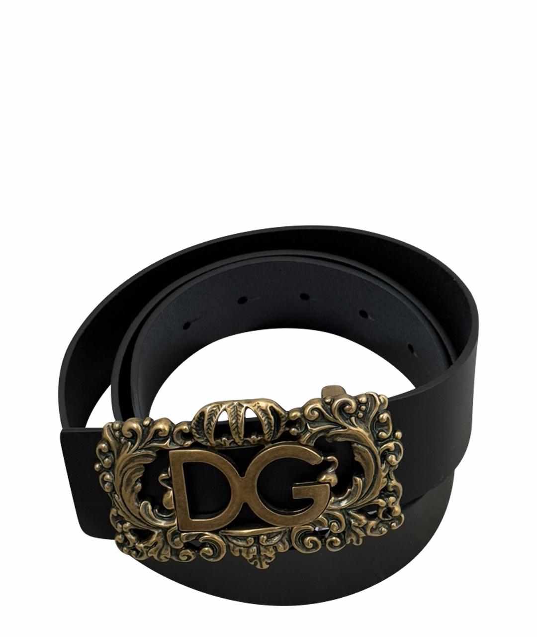 DOLCE&GABBANA Черный кожаный ремень, фото 10