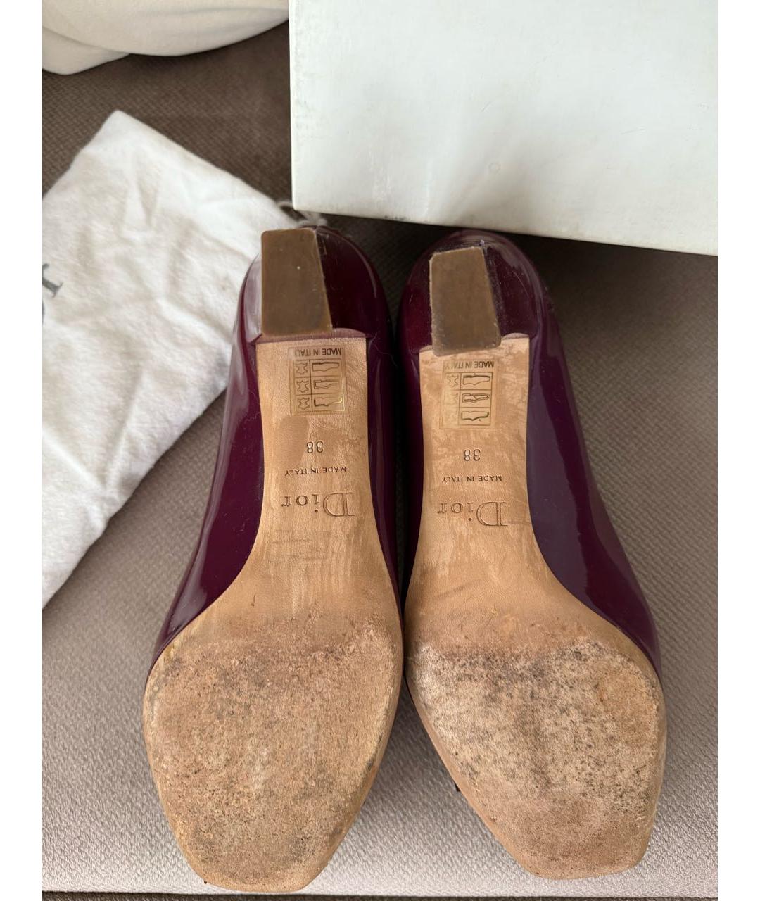 CHRISTIAN DIOR Фиолетовые туфли из лакированной кожи, фото 4