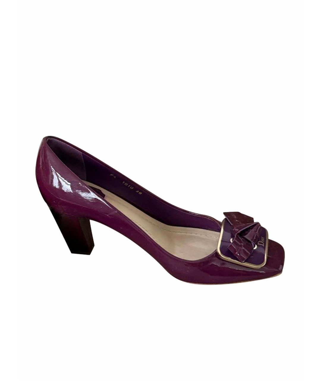 CHRISTIAN DIOR Фиолетовые туфли из лакированной кожи, фото 1