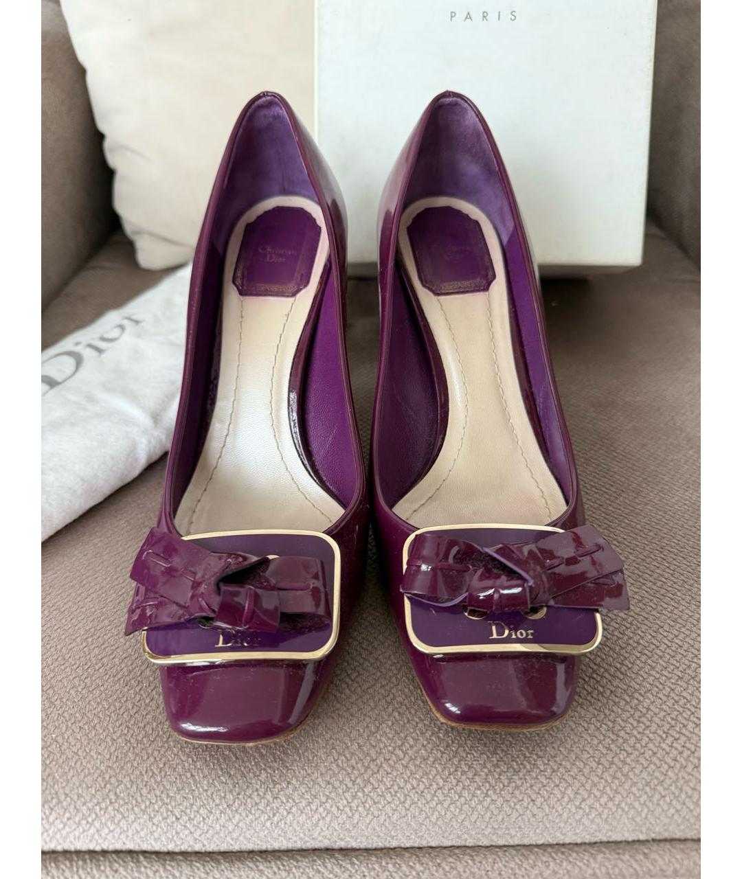 CHRISTIAN DIOR Фиолетовые туфли из лакированной кожи, фото 2