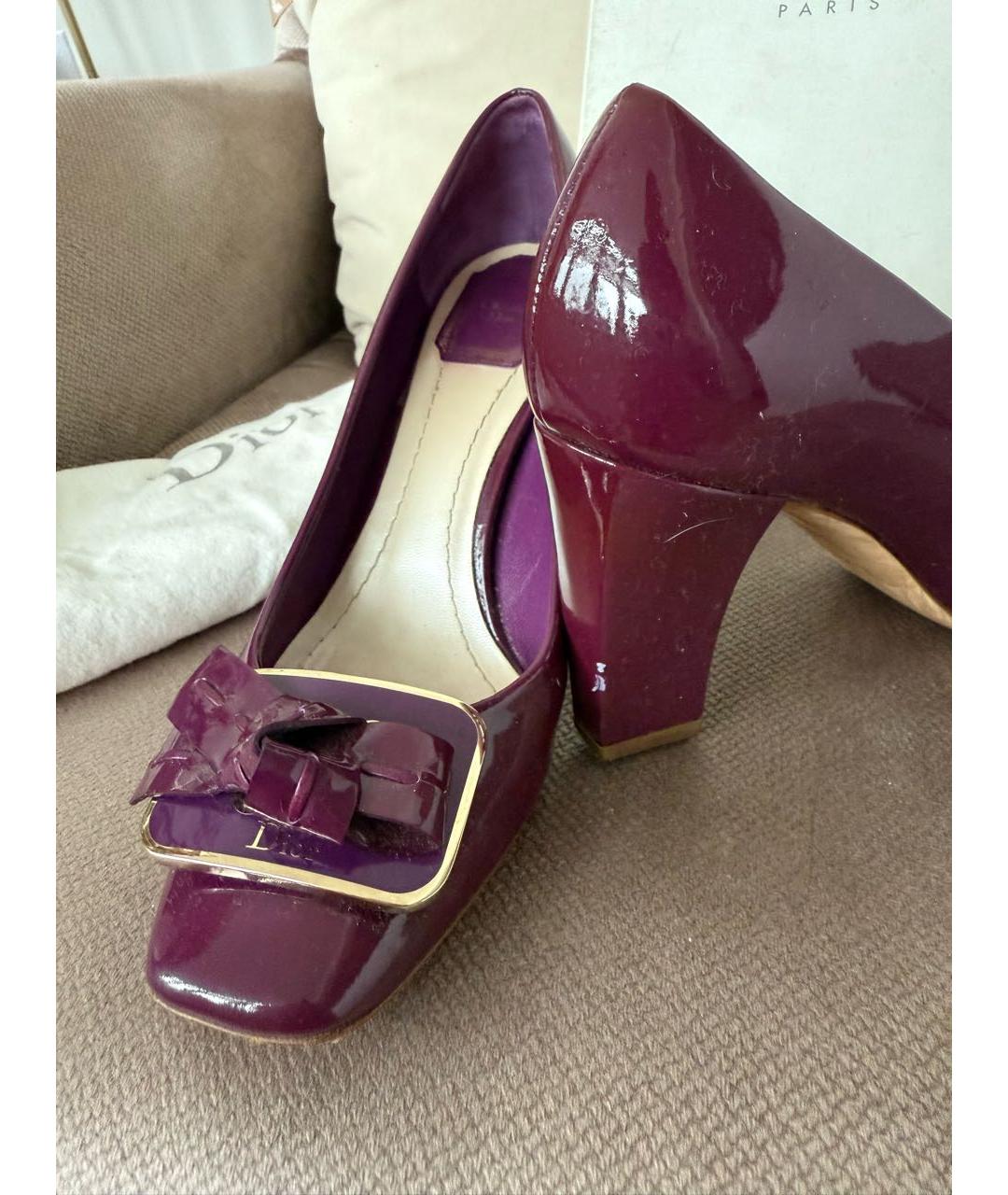CHRISTIAN DIOR Фиолетовые туфли из лакированной кожи, фото 8