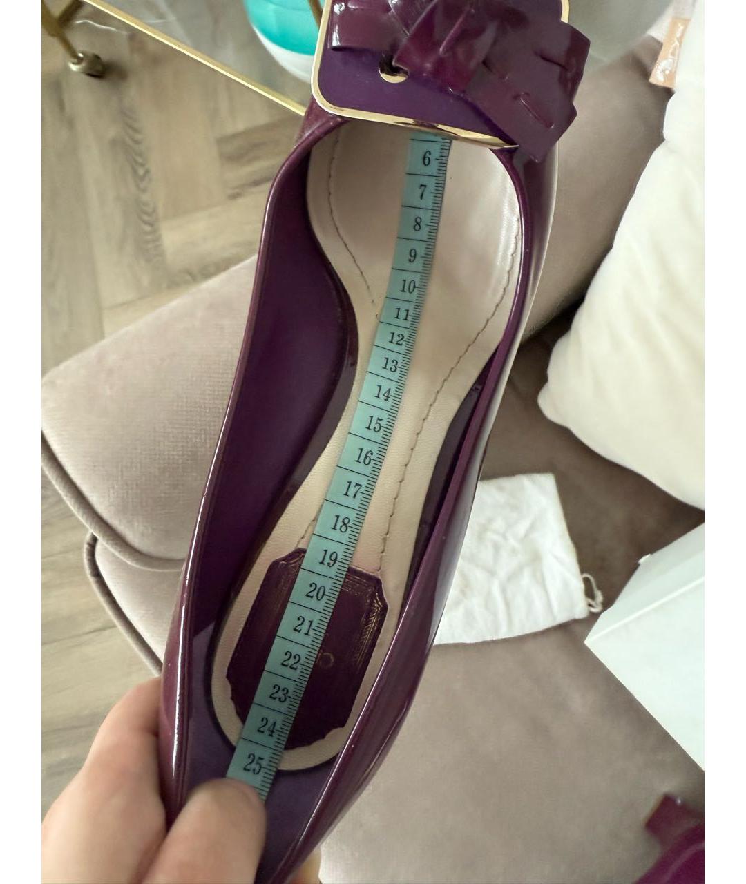 CHRISTIAN DIOR Фиолетовые туфли из лакированной кожи, фото 5