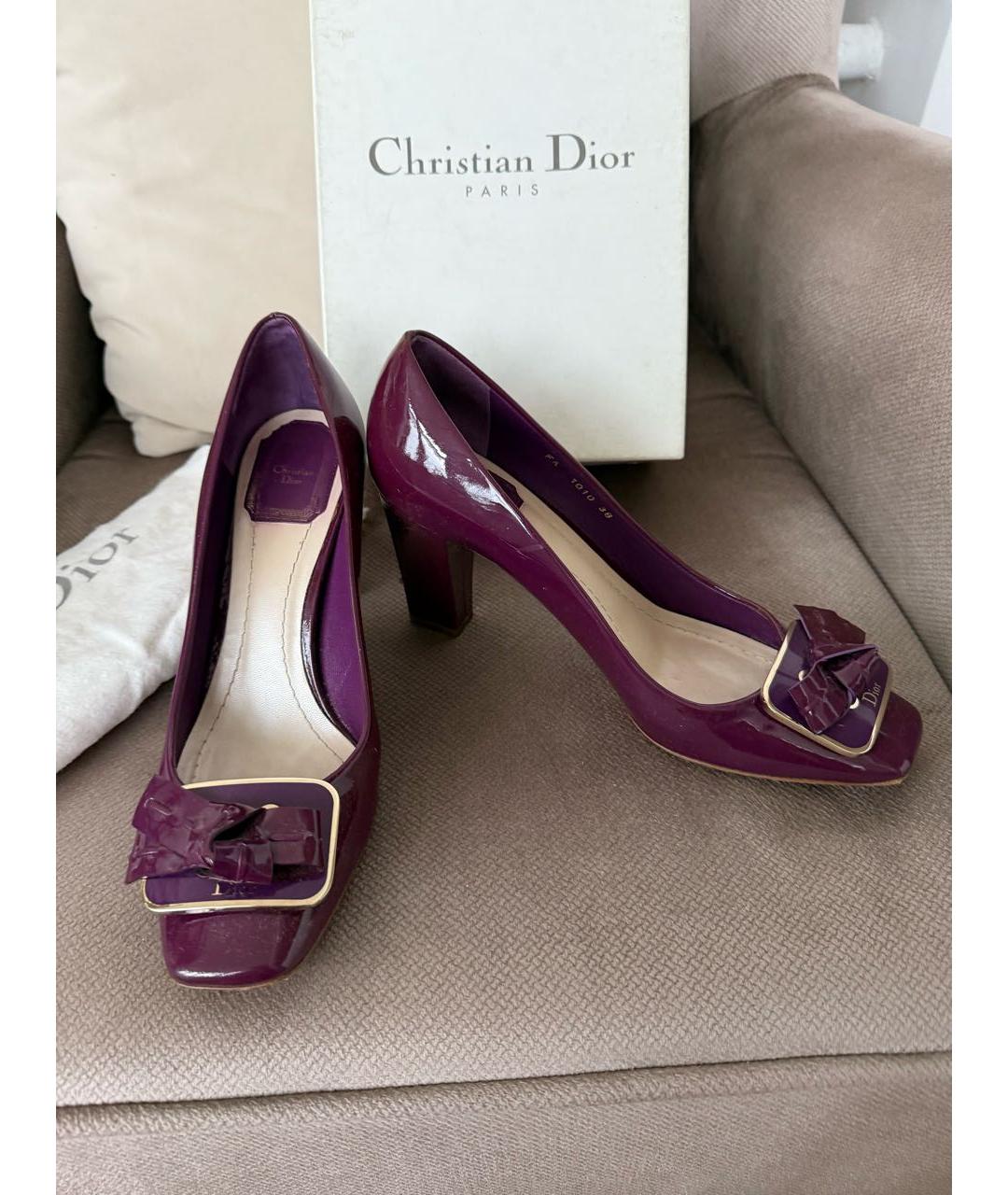 CHRISTIAN DIOR Фиолетовые туфли из лакированной кожи, фото 9