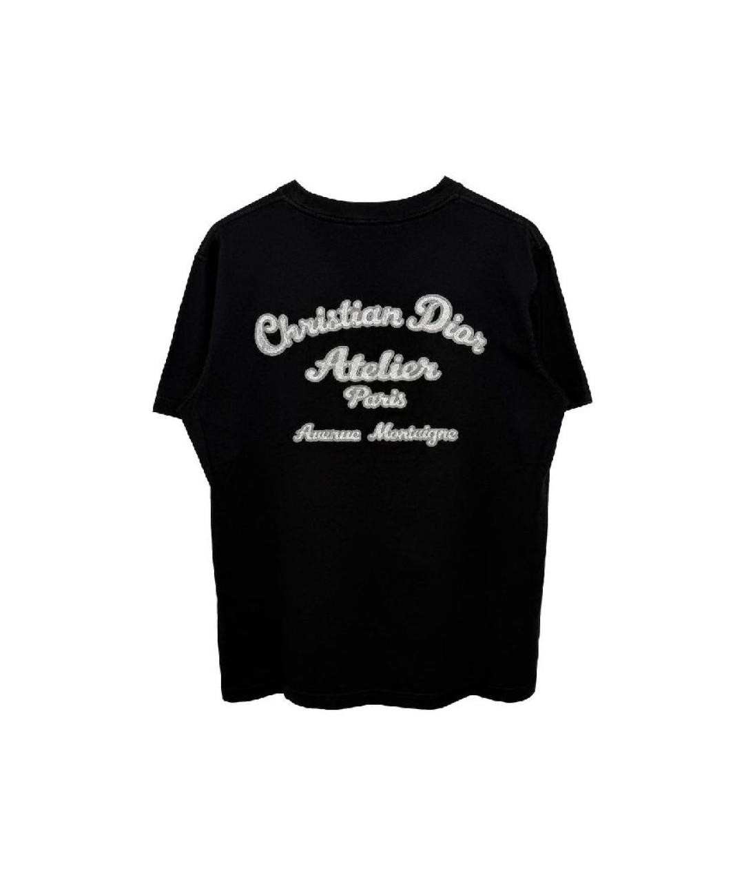 CHRISTIAN DIOR Черная хлопковая футболка, фото 2