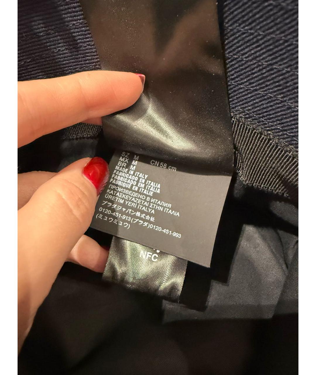 PRADA Темно-синяя хлопковая панама, фото 6