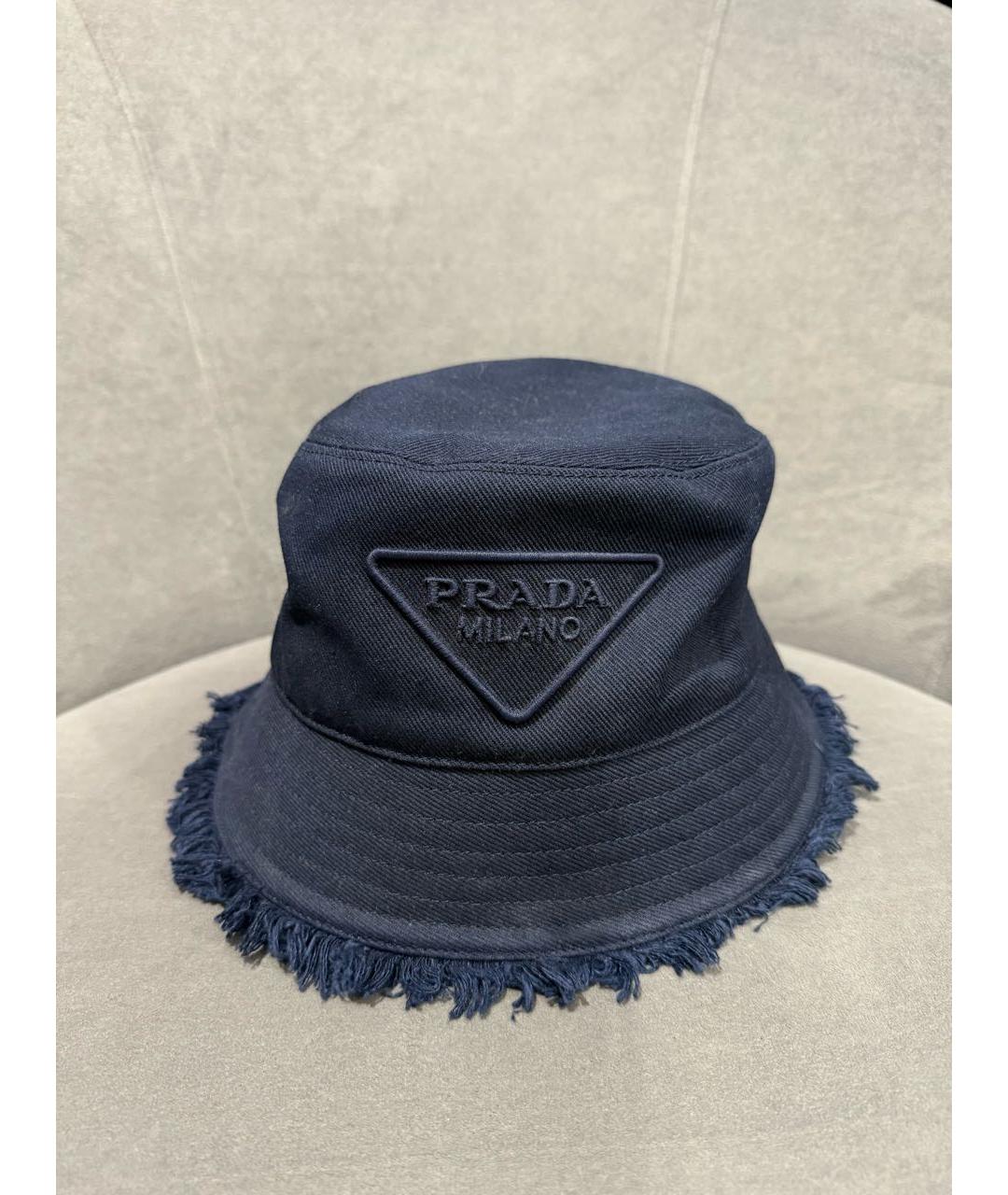 PRADA Темно-синяя хлопковая панама, фото 7