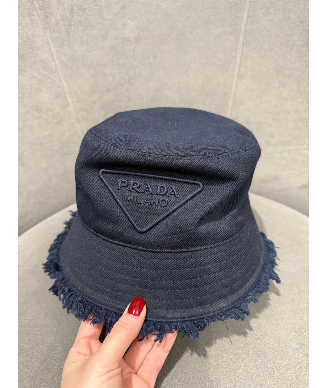 PRADA Темно-синяя хлопковая панама, фото 2