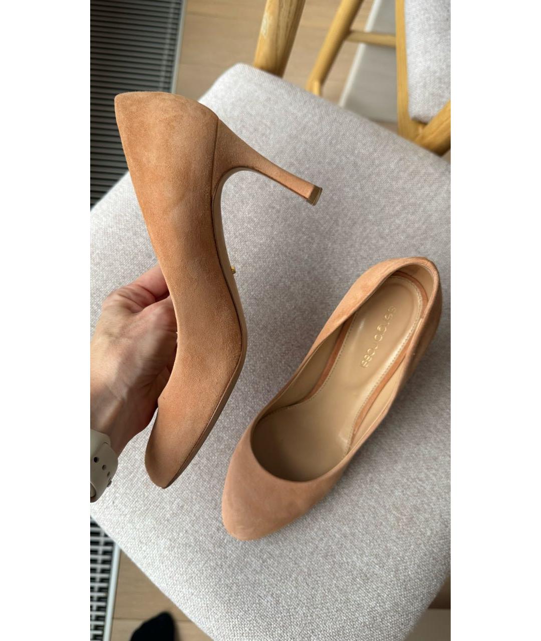 SERGIO ROSSI Бежевые замшевые туфли, фото 8