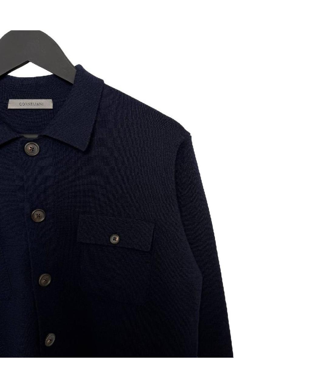 CORNELIANI Темно-синий шерстяной кардиган, фото 3