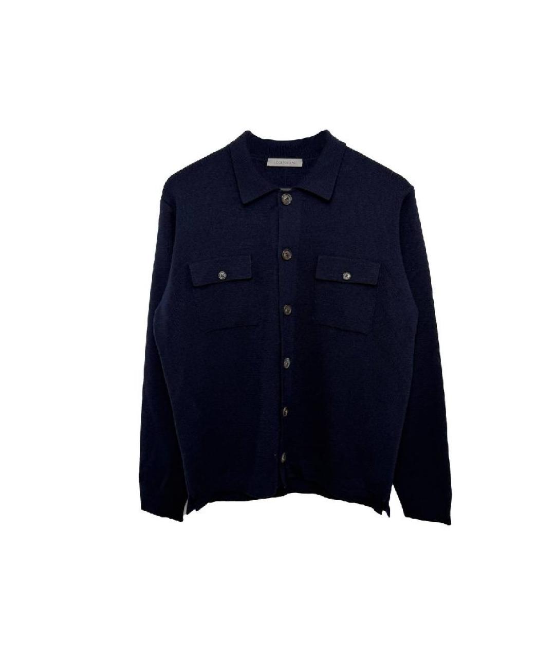 CORNELIANI Темно-синий шерстяной кардиган, фото 1