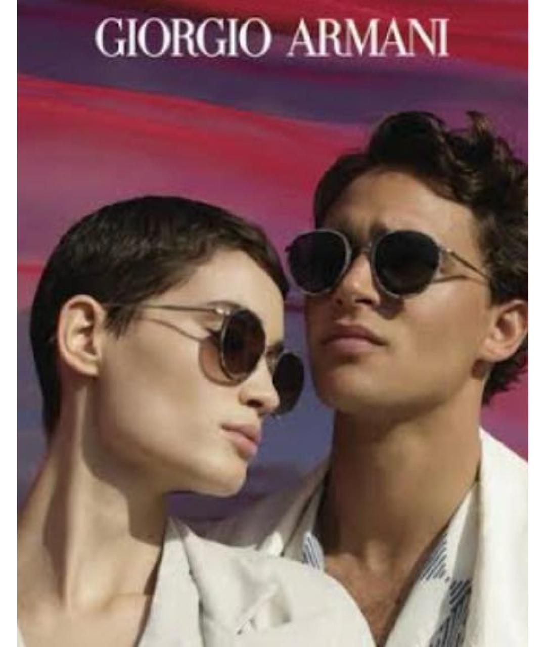 GIORGIO ARMANI Антрацитовые металлические солнцезащитные очки, фото 5