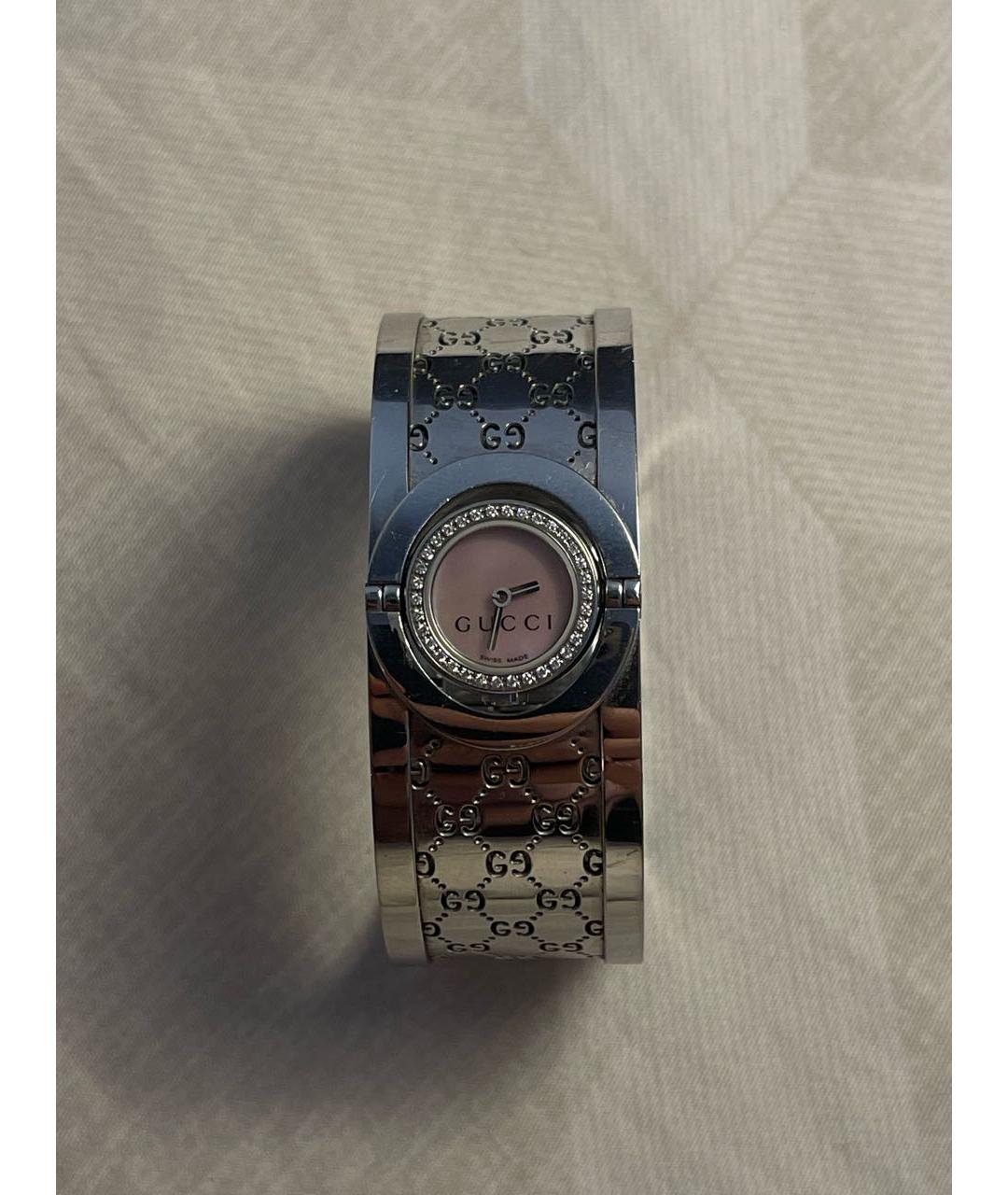 GUCCI Серебряные металлические часы, фото 6