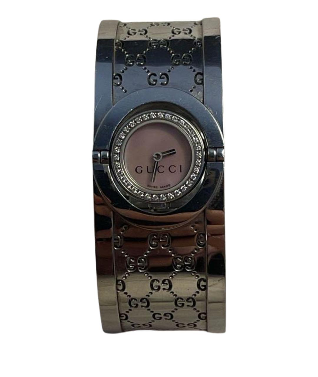 GUCCI Серебряные металлические часы, фото 1