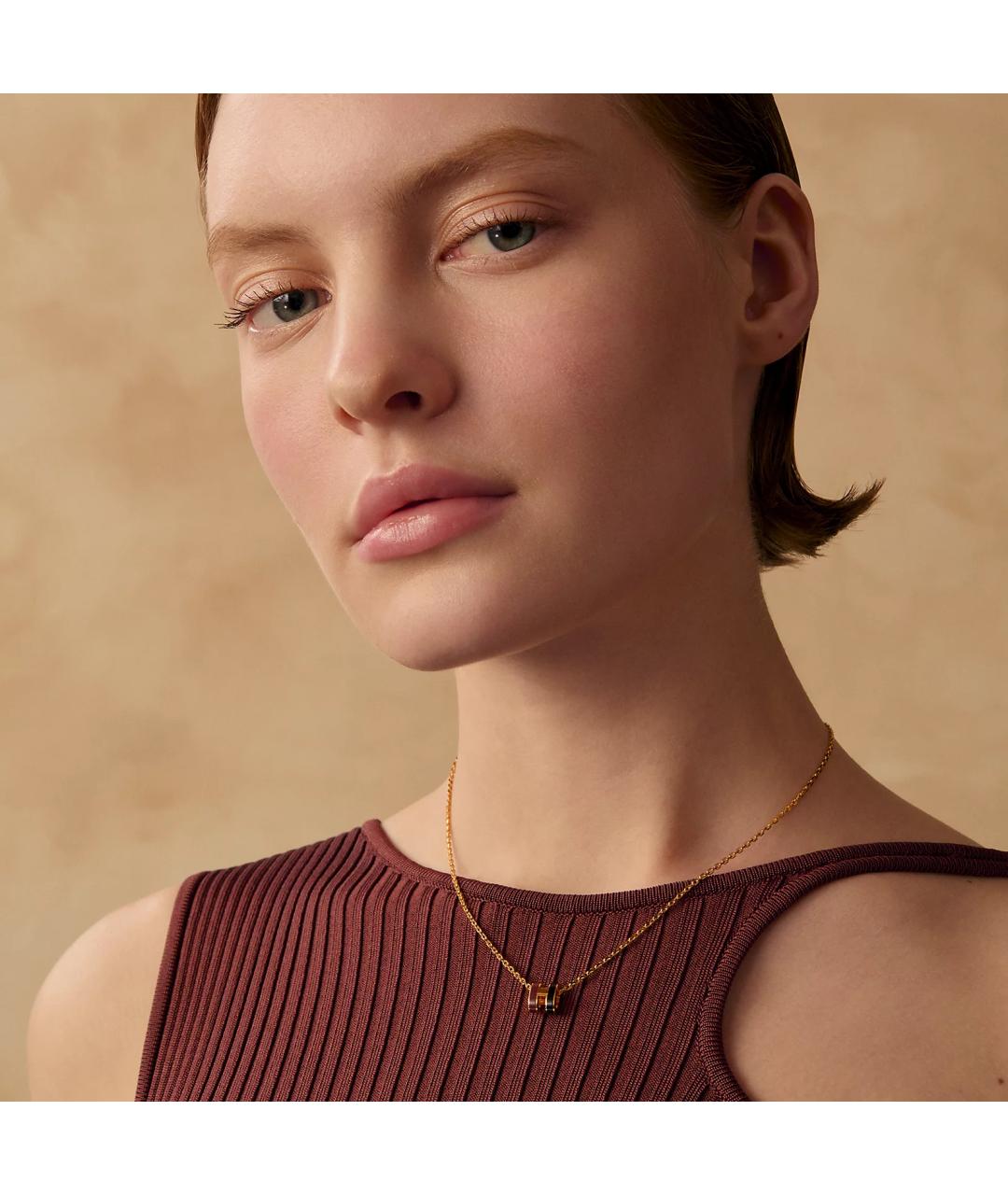 HERMES Золотая металлическая подвеска, фото 2