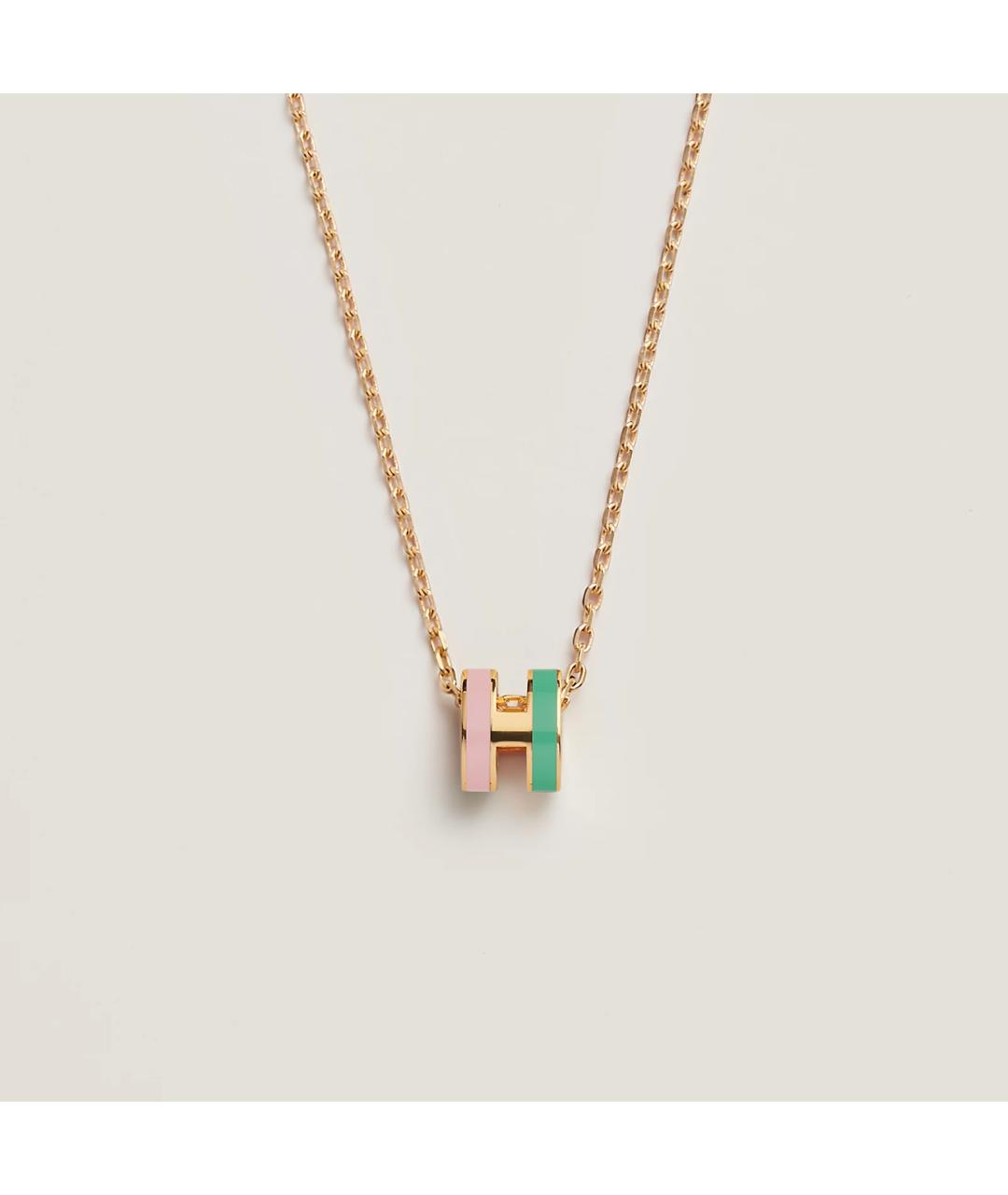 HERMES Золотая металлическая подвеска, фото 4