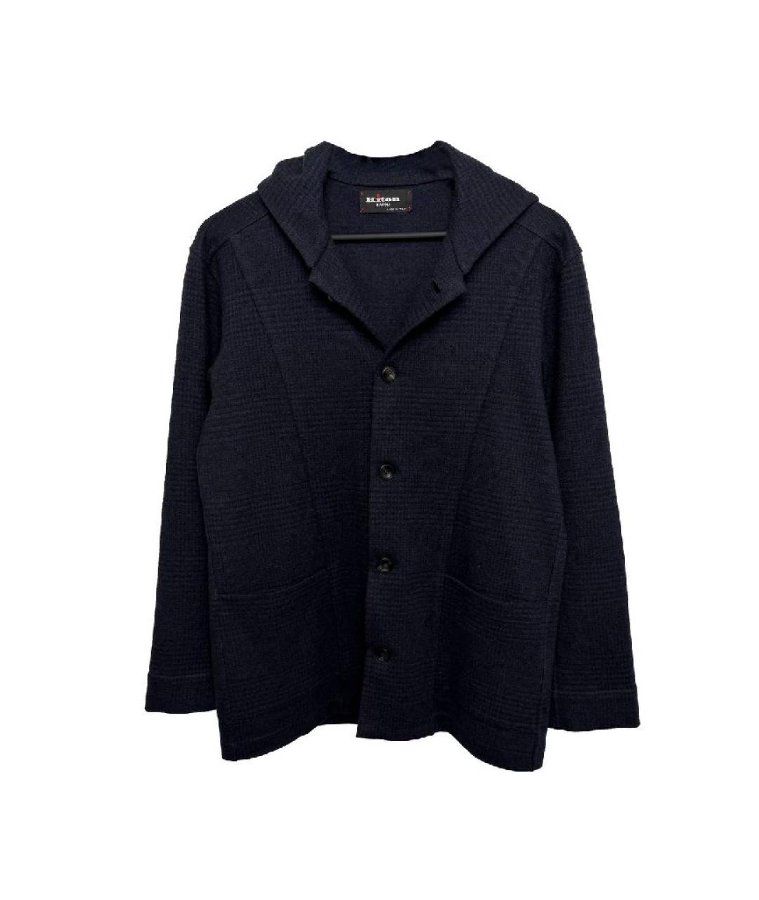 KITON Темно-синяя шерстяная кэжуал рубашка, фото 1