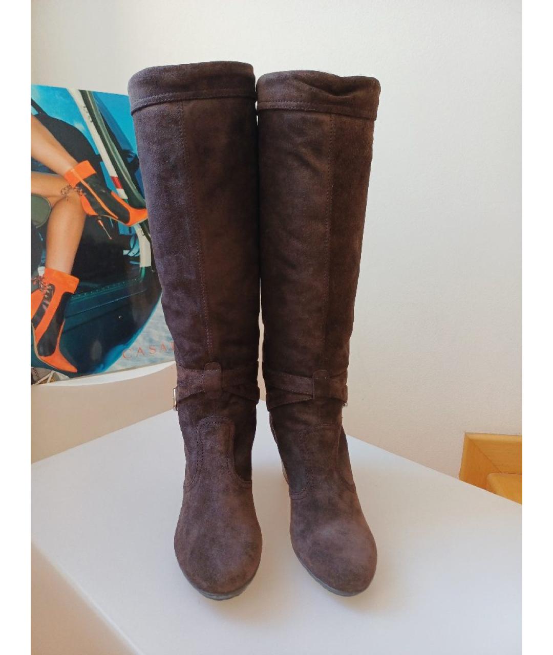 BALLY Коричневые замшевые сапоги, фото 6