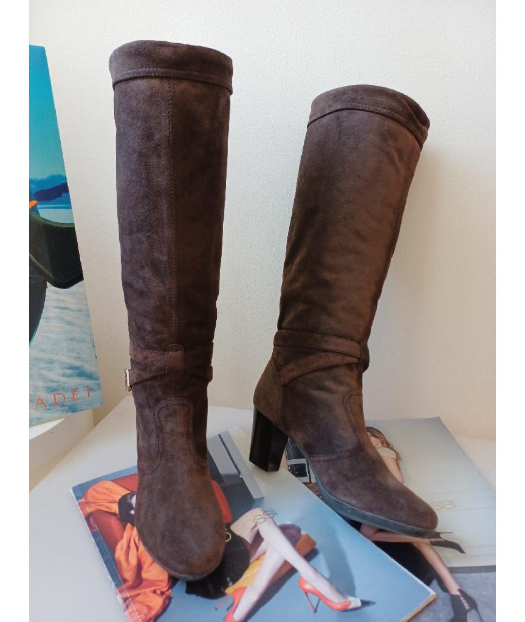 BALLY Коричневые замшевые сапоги, фото 5