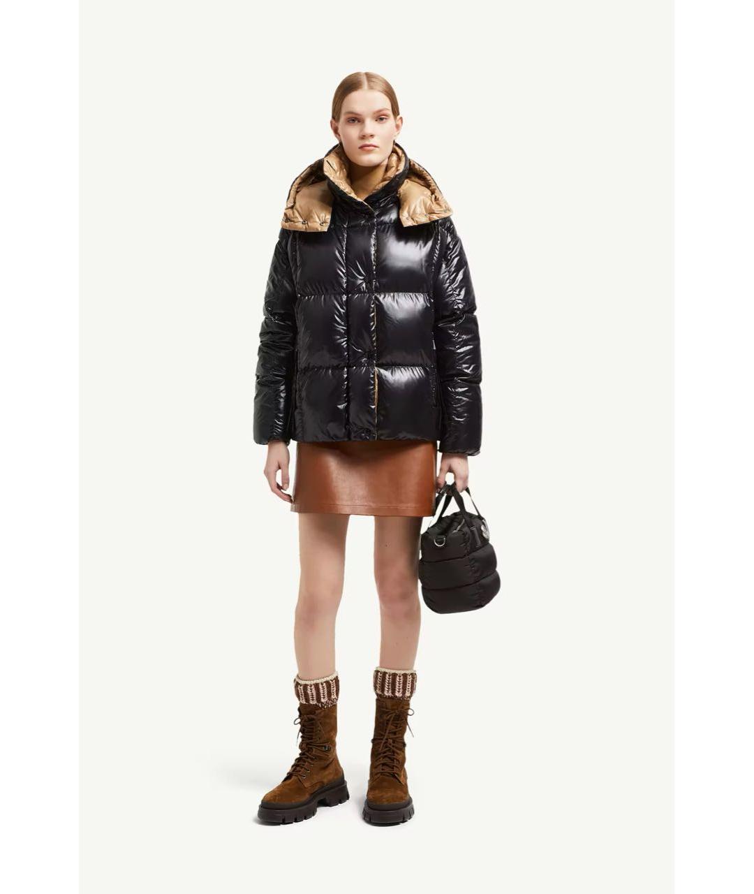 MONCLER Черный полиамидовый пуховик, фото 4
