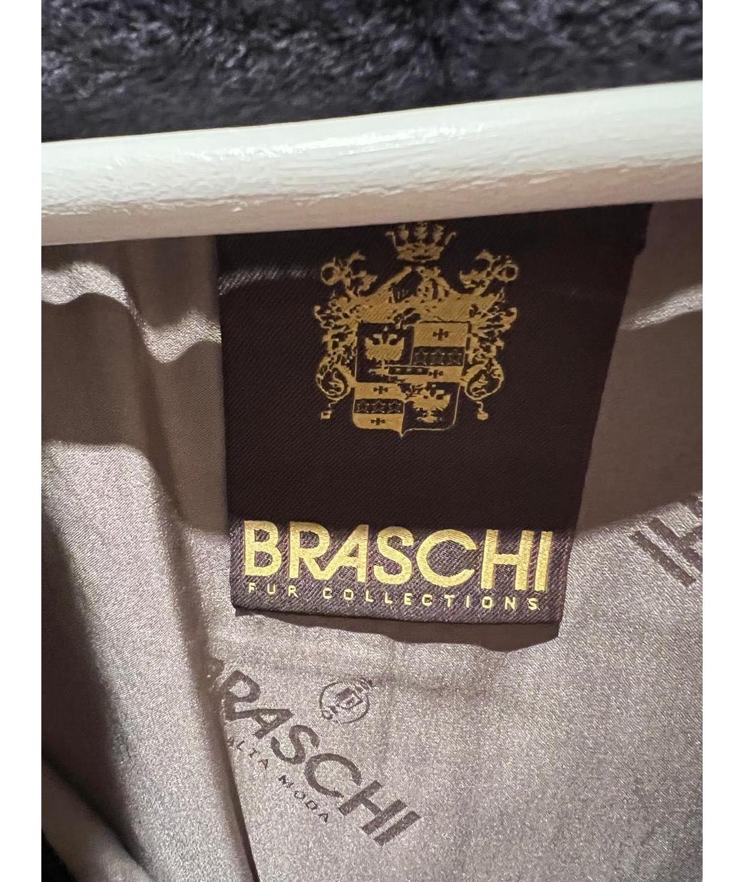 BRASCHI Темно-синяя меховая шуба, фото 4