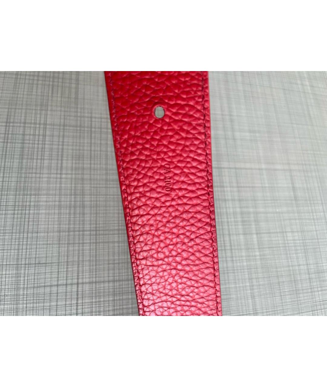 LOUIS VUITTON Красный кожаный ремень, фото 5