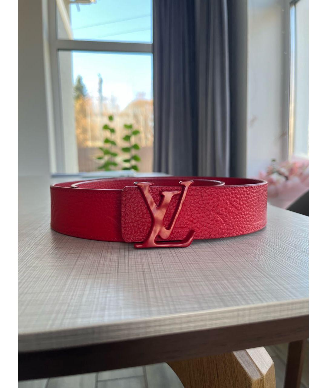 LOUIS VUITTON Красный кожаный ремень, фото 9