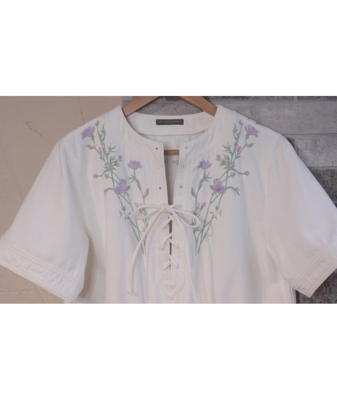 ALEXANDER MCQUEEN Белое хлопковое повседневное платье, фото 4